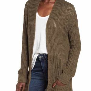 NWT Trouve Lace-Up Back Cardigan - Olive